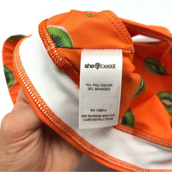NWT SHEBEEST Tri Gazelle Sports Bra Orange Kiwi Green XS - Picture 5 of 7